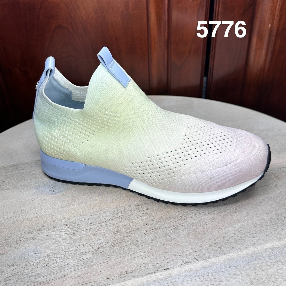 J/Slides Pastel Ombre Knit Slip On Sneakers Size 8 Comfort Walking Shoes